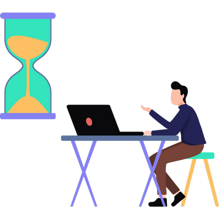 Man working on time  Illustration