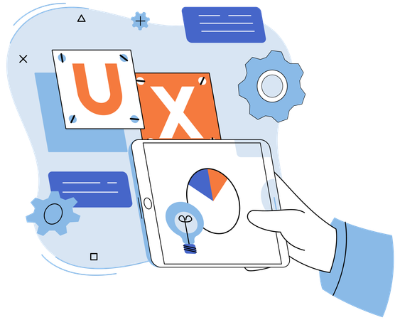 Man working on ui design  Illustration