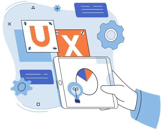 Man working on ui design  Illustration