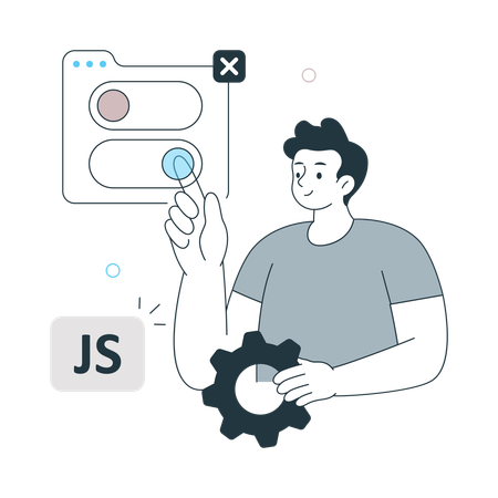 Man working on Web Development  Illustration