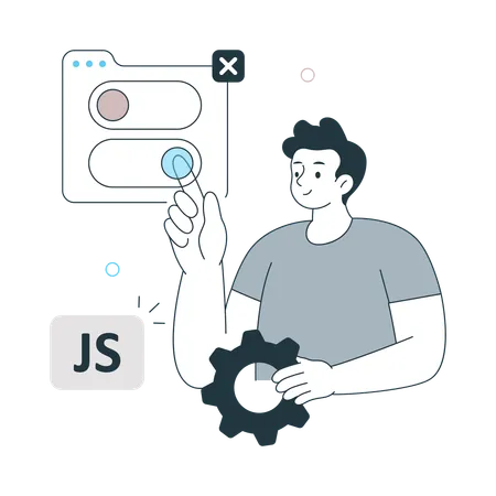 Man working on Web Development  Illustration