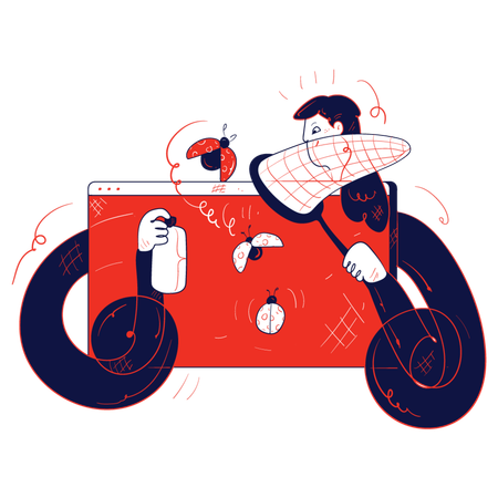 Man working on web development  Illustration