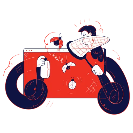 Man working on web development  Illustration