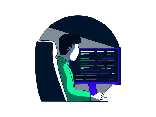 Man working on website coding  Illustration