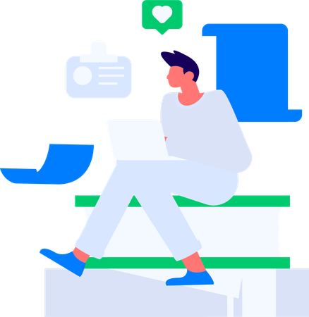 Man working on website coding  Illustration