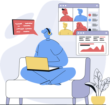 Man working on website layout  Illustration