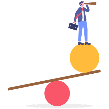 Man working on work life balance  Illustration