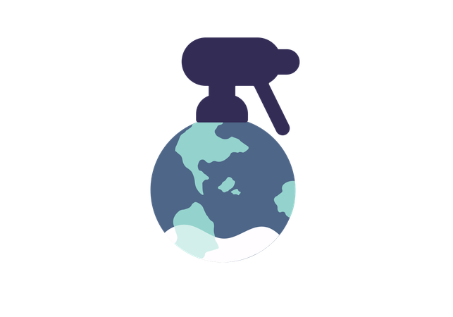 Man working on world water crisis  Illustration