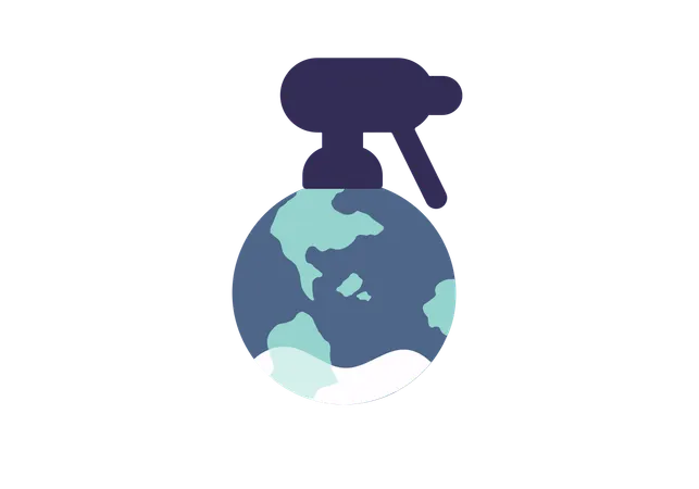 Man working on world water crisis  Illustration