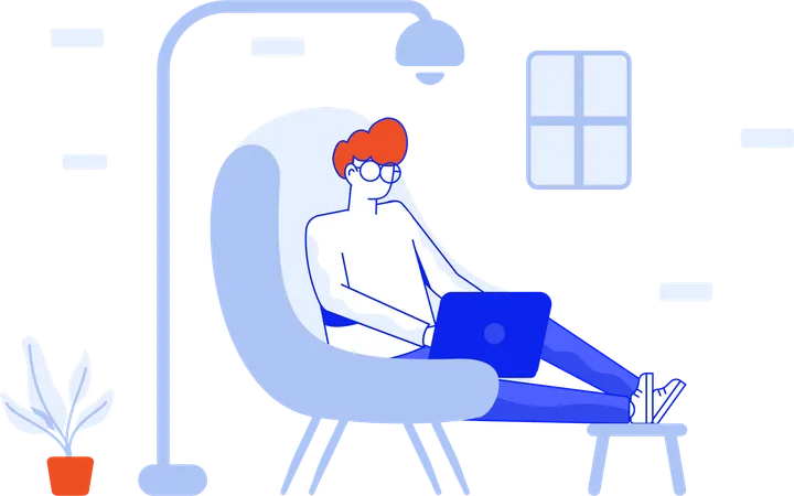 Work From Home Flat Illustration In This Design You Can See How Technology Connect To Each Other Each File Comes With A Project In Which You Can Easily Change Colors And More 일러스트레이션
