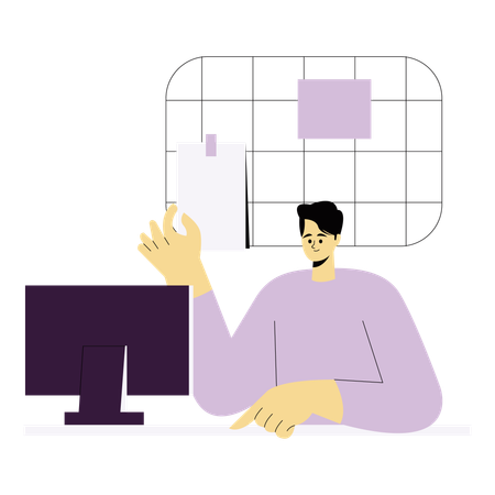 Man working remotely  Illustration