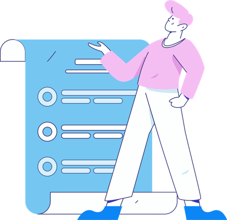 Man working to complete task  Illustration