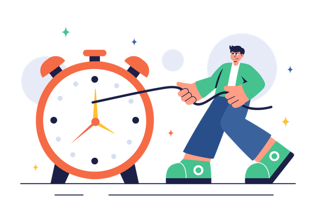 Man Working under time  Illustration