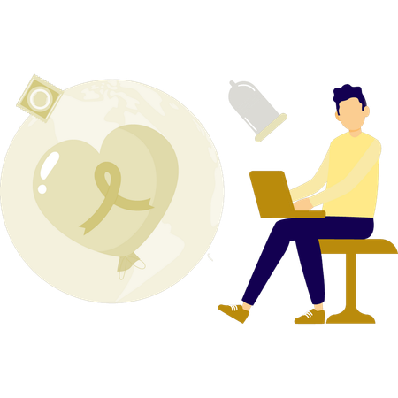 Man working vaccination for aids  Illustration