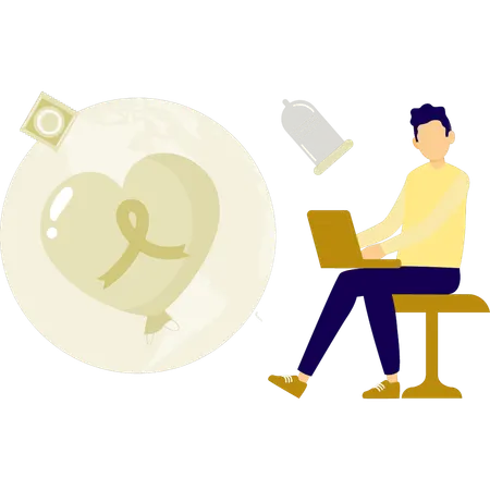 Man working vaccination for aids  Illustration