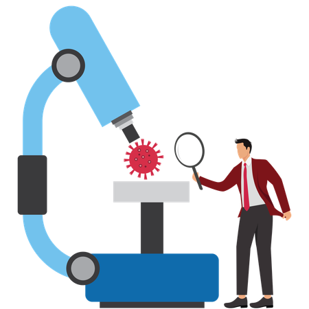 Man working with biotechnology  Illustration