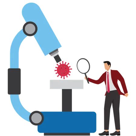 Man working with biotechnology  Illustration