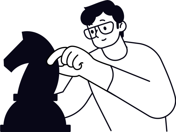 Man working with business strategy  Illustration