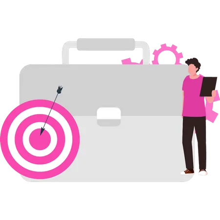 Man working with business target  Illustration