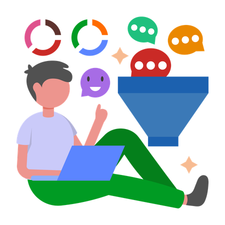 Man working with Feedback Loop  Illustration