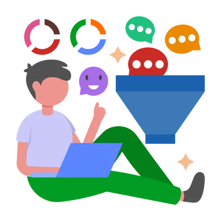 Man working with Feedback Loop  Illustration