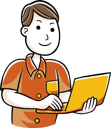 Man working with laptop  Illustration