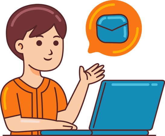 Man Working with mail  Illustration