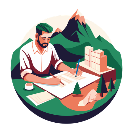 Man working with multi hand  Illustration