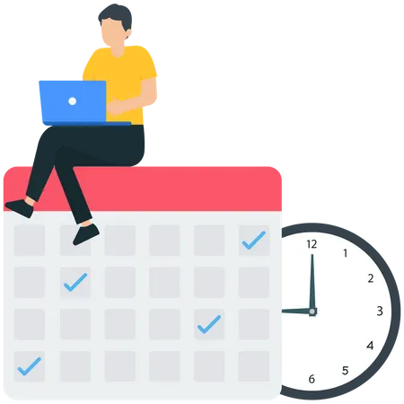 MAn working with Project Deadline  Illustration