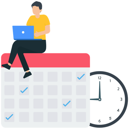 MAn working with Project Deadline  Illustration