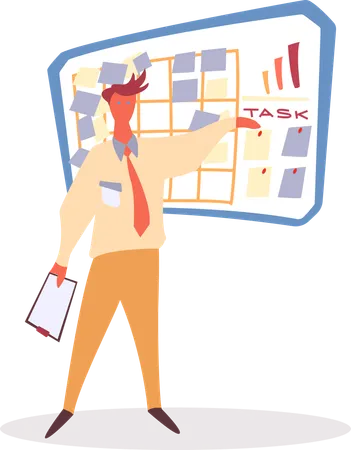 Man Working with Successful Organizing  Illustration