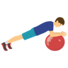 man doing workout on ball illustration svg
