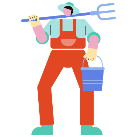 Man works as breeder  Illustration