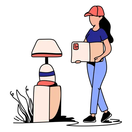 Man works as Moving help  Illustration