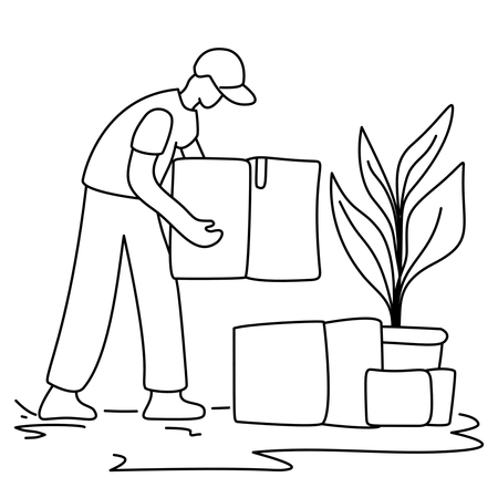 Man works as Moving help  Illustration