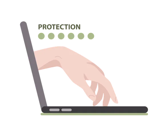 Cyber Or Web Security Digital Data Protection And Database Safety Protection Of An Information In The Internet Cyberattack Prevention Flat Vector Illustration Illustration