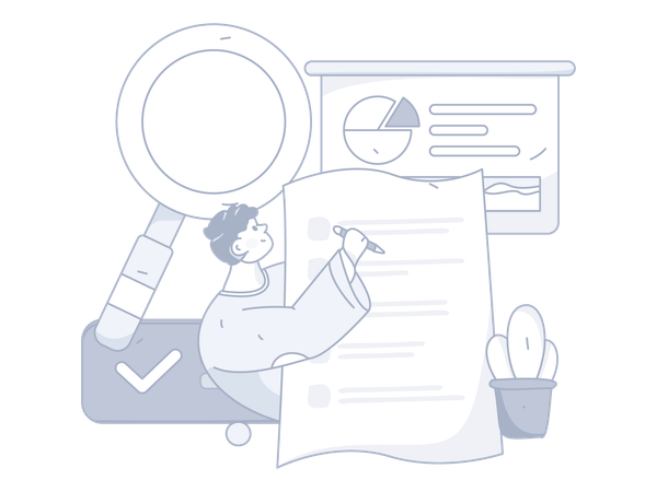 Man writing Business report  Illustration