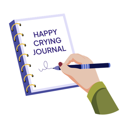 Man writing journal  Illustration