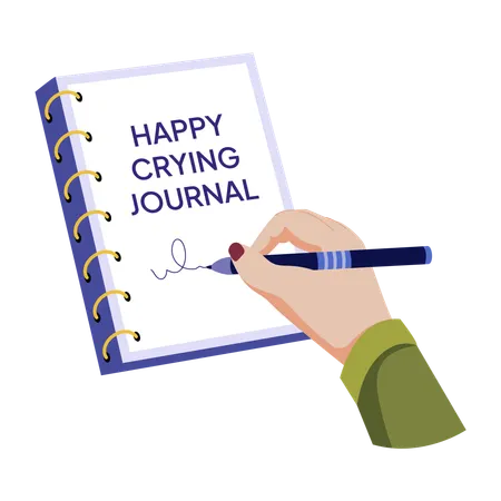 Man writing journal  Illustration