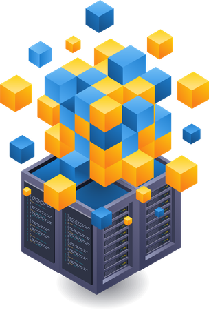 Management blockchain server technology  Illustration