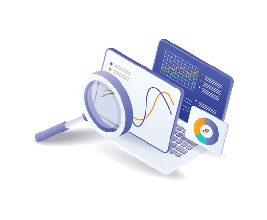 Management business development analysis data  Illustration