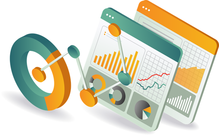 Dashboard zur Verwaltung des Geschäftswachstums und zur Datenanalyse  Illustration