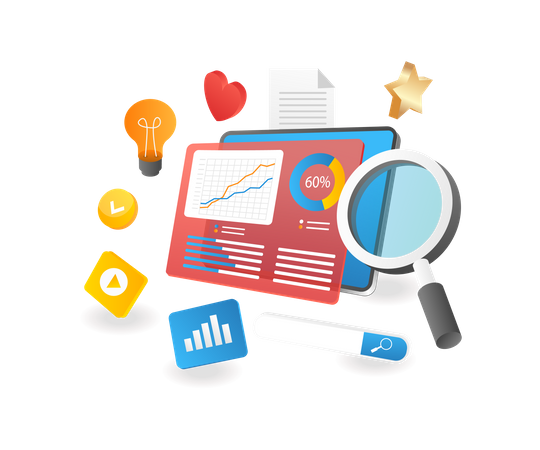 Management investment business analysis data  Illustration