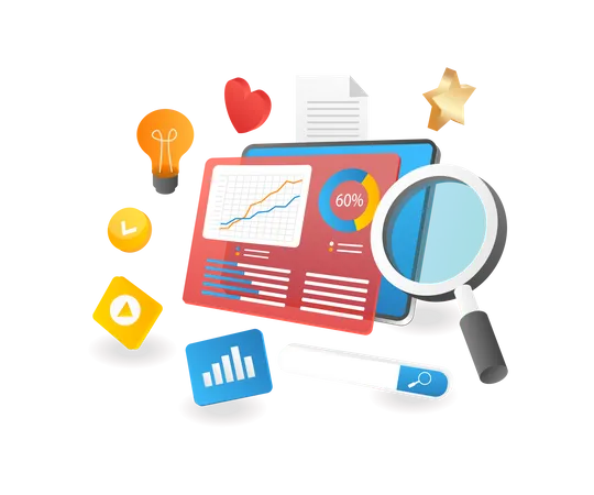 Management investment business analysis data  Illustration