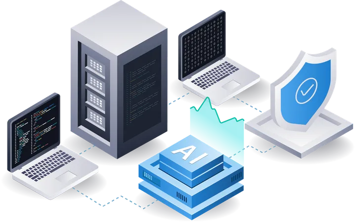 Management of artificial intelligence server data analysis  Illustration