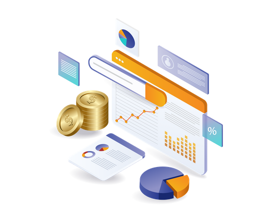 Management SEO analysis investment business optimization  Illustration