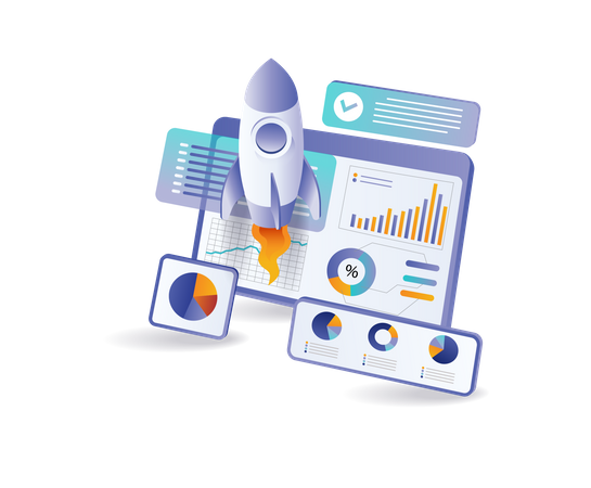 Management startup business analysis  Illustration