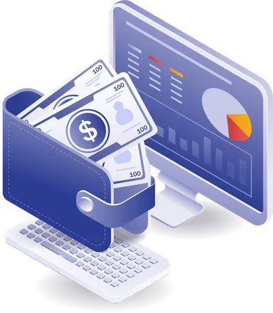 Management viewing at financial system analysis  Illustration