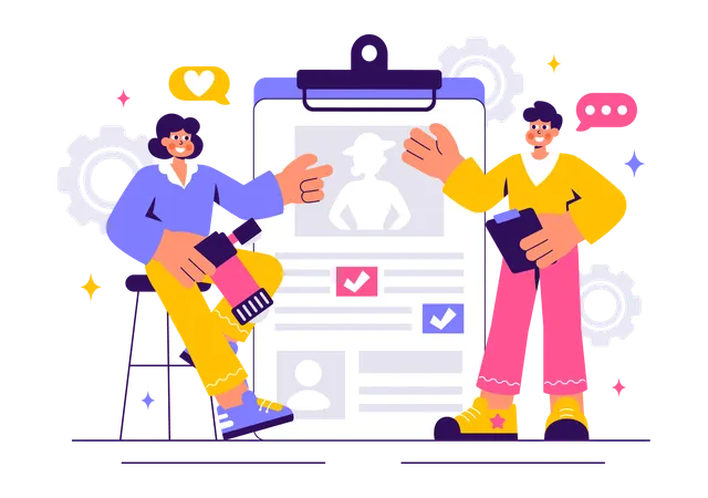 Responsable d'agence de mannequins à la recherche d'un portfolio de mannequins  Illustration