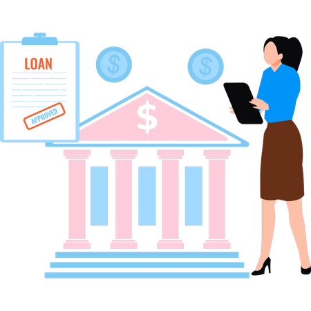 Manager approves loan file  Illustration